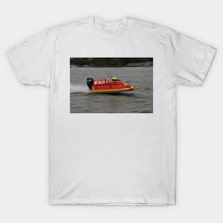 Powerboat Racing at Oulton Broad - Formula 4 - Mike Pillow T-Shirt